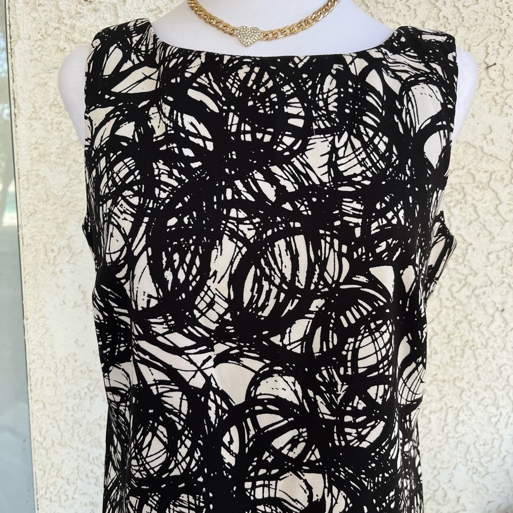 AB Studio Black and White Patterned Midi Dress - Picture 3 of 5
